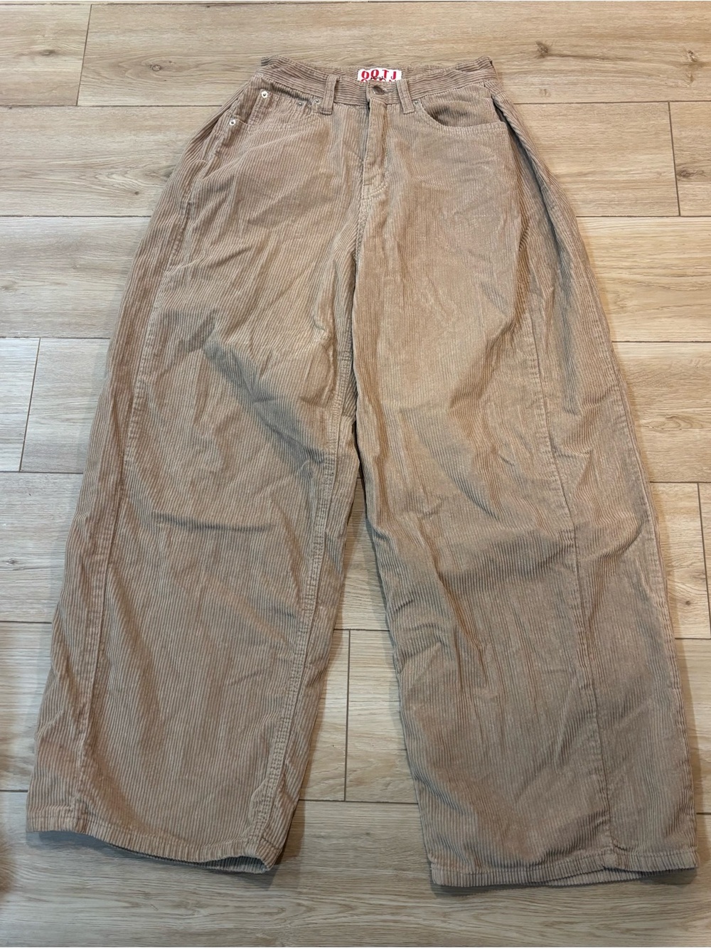 OOTJ ORGN Seoul Wide Leg Baggy Wide Leg Small 25x29 Brown Tan Corduroy Barrel